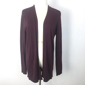 Gap Open Front Maroon Cardigan Sweater Small